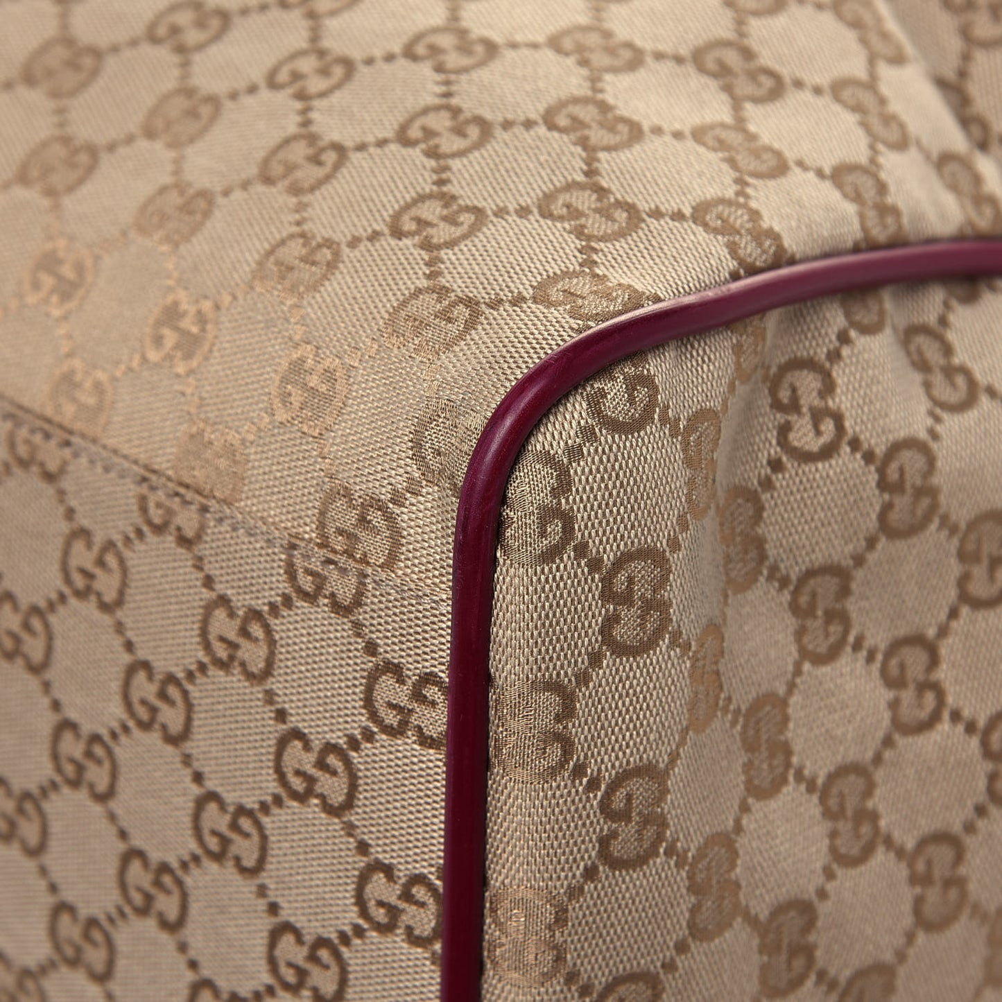 GG Monogram Web Medium Collapsable Carry On Duffle Beige Red