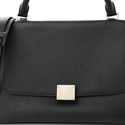 Celine Drummed Calfskin Suede Small Trapeze Black 7 of 14