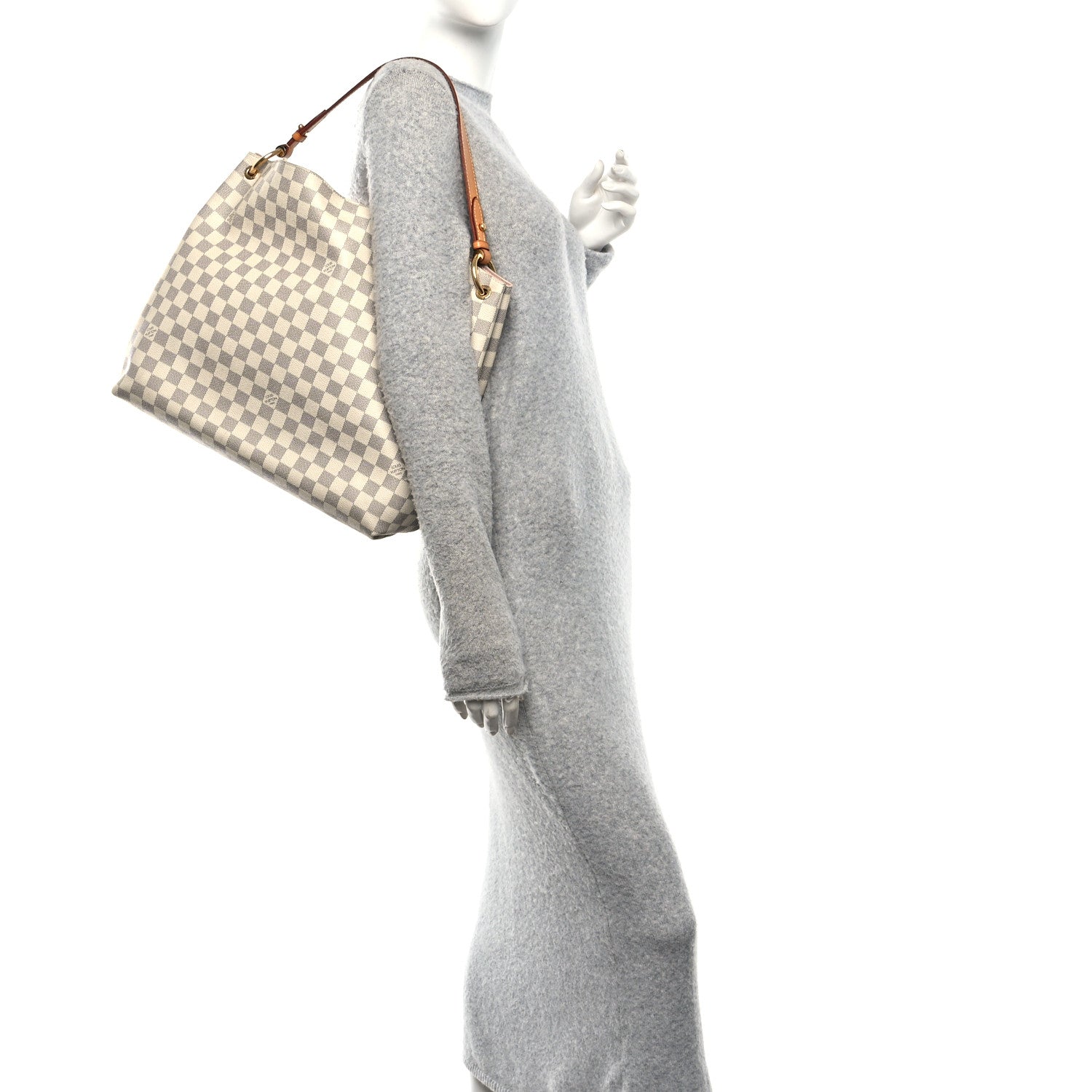 Louis Vuitton Damier Azur Graceful MM Rose Ballerine 2 of 10