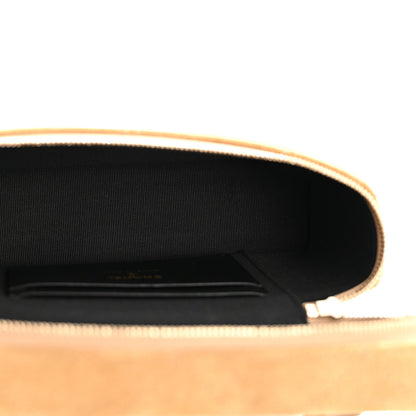 Chanel Suede Calfskin Shiny Lambskin Quilted Top Handle Slim Vanity Case With Chain Beige Black 5 of 11