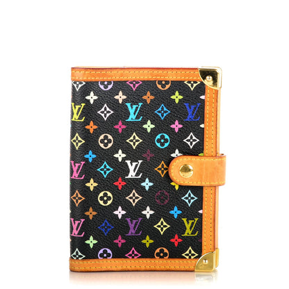 Louis Vuitton Monogram Multicolor Small Ring Agenda Cover Black 1 of 12