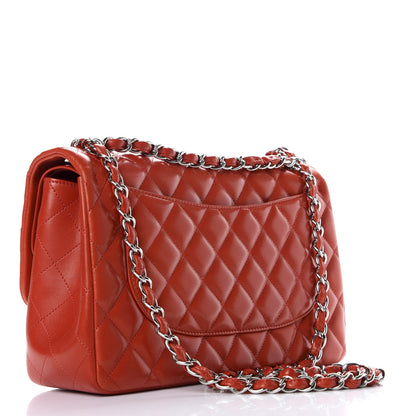 Chanel Lambskin Quilted Jumbo Double Flap Red 2 of 8