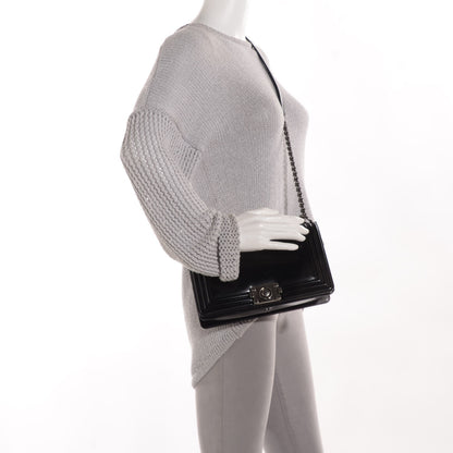Chanel Glazed Calfskin Medium Boy Flap Black 2 of 9