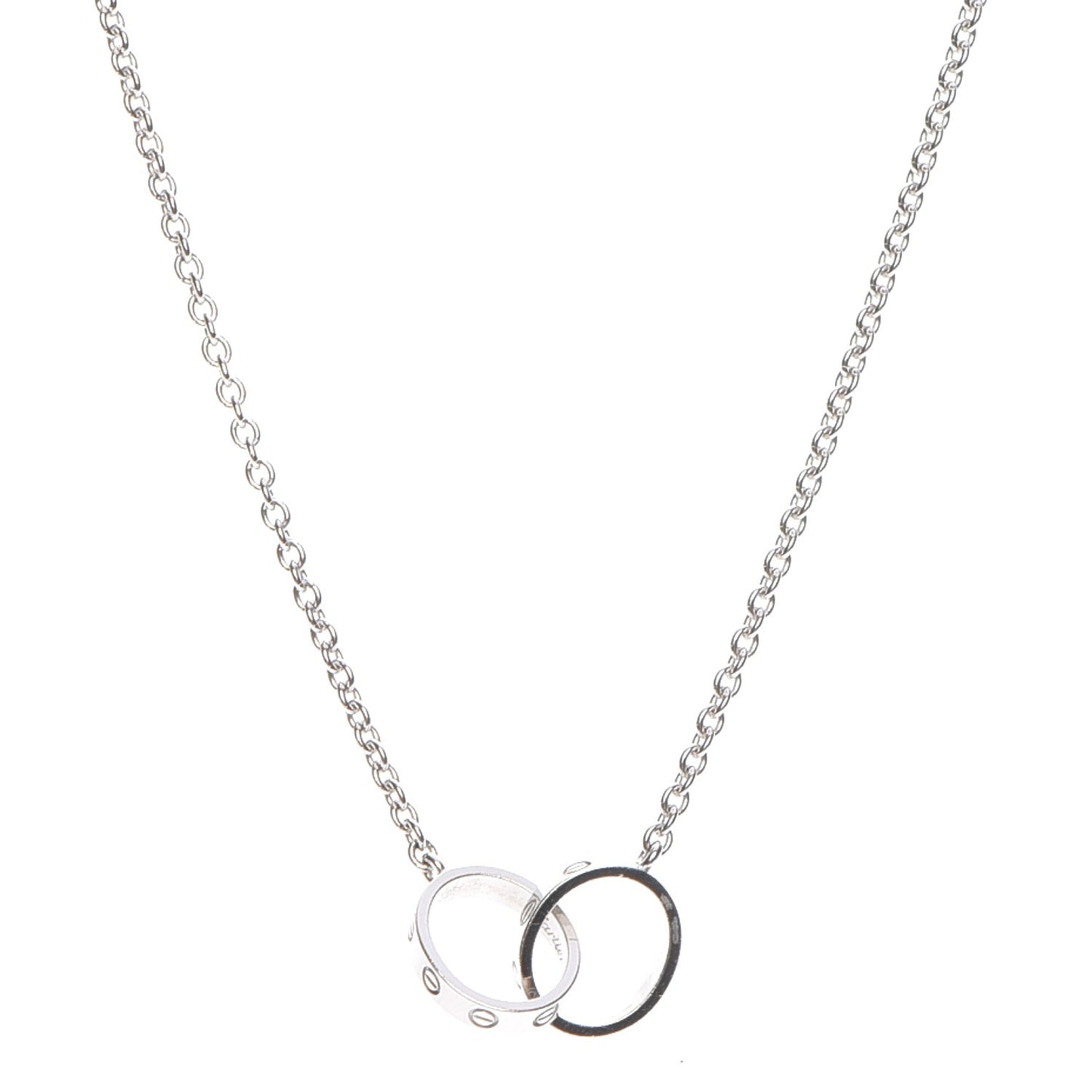 18K White Gold Interlocking LOVE Necklace