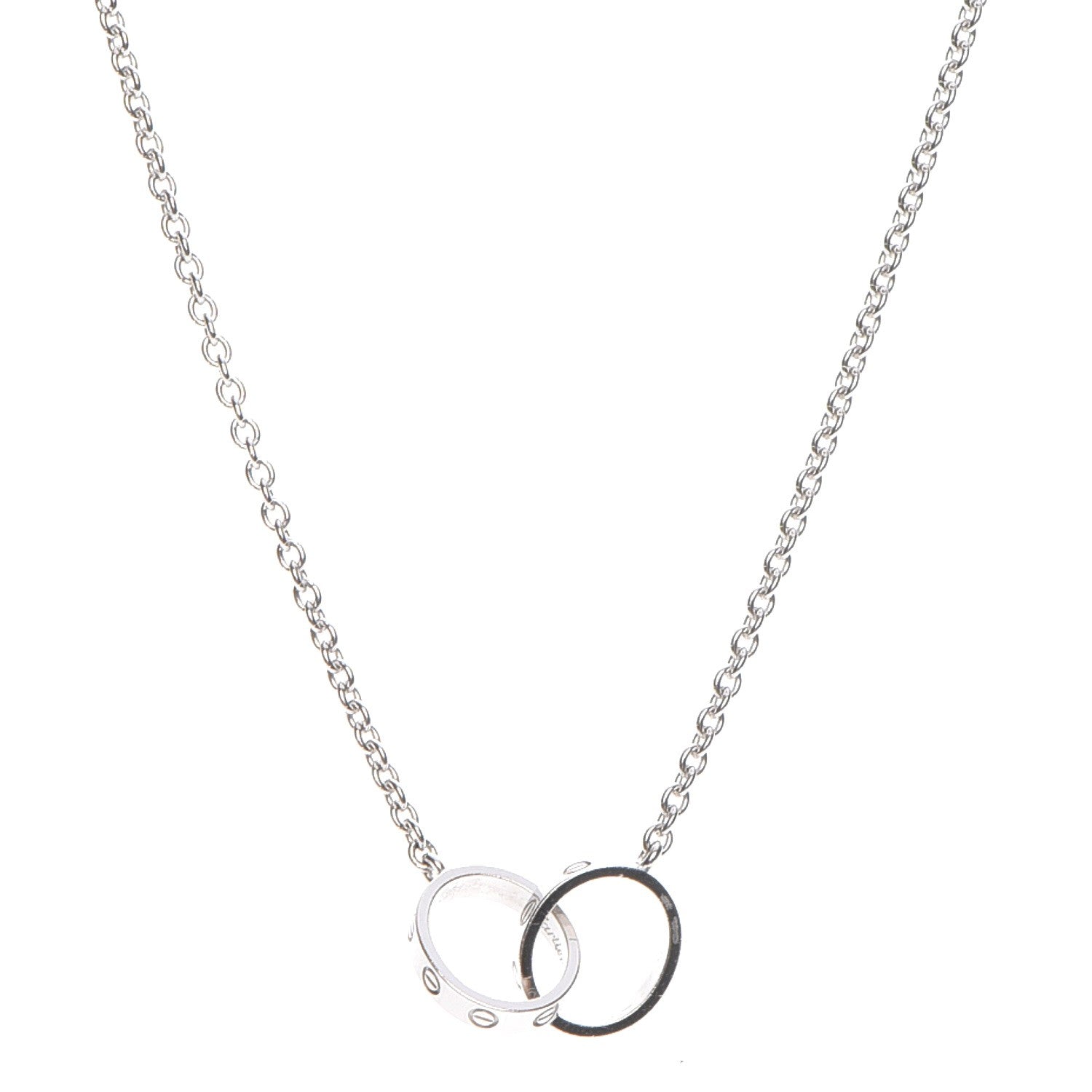 Cartier 18K White Gold Interlocking LOVE Necklace 1 of 5