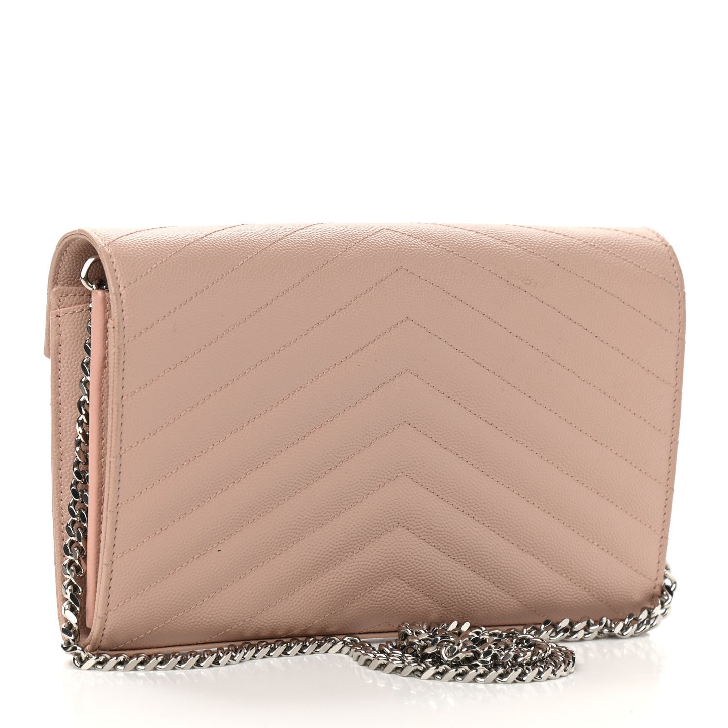 Grain De Poudre Matelasse Chevron Cassandre Chain Wallet Pale Pink
