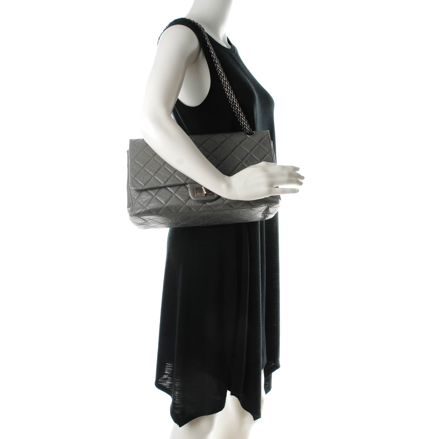 Chanel Aged Calfskin Quilted 2.55 Reissue 227 Flap Grey 2 of 8