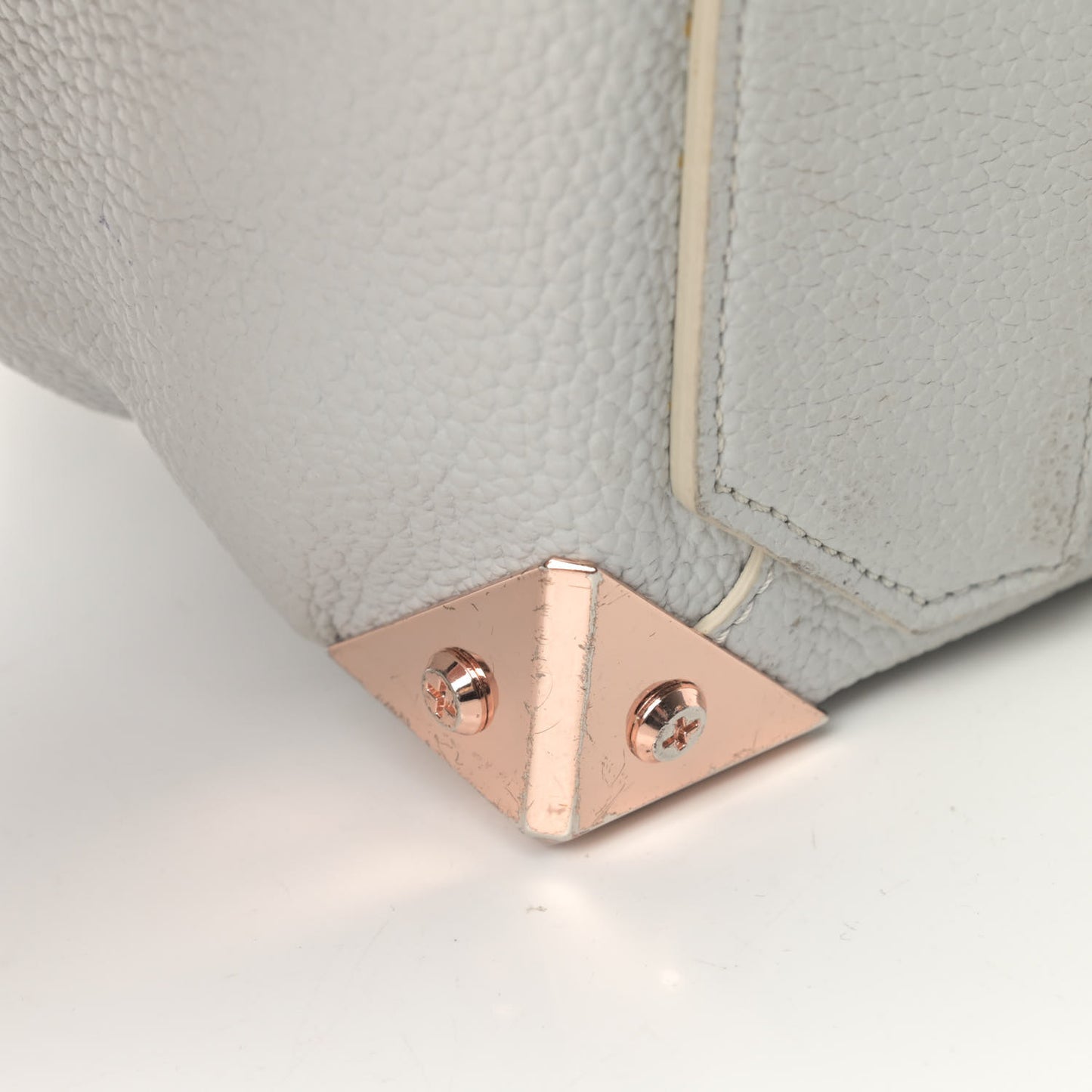 Pebbled Calfskin Small Emile Grey Rose Gold Hardware