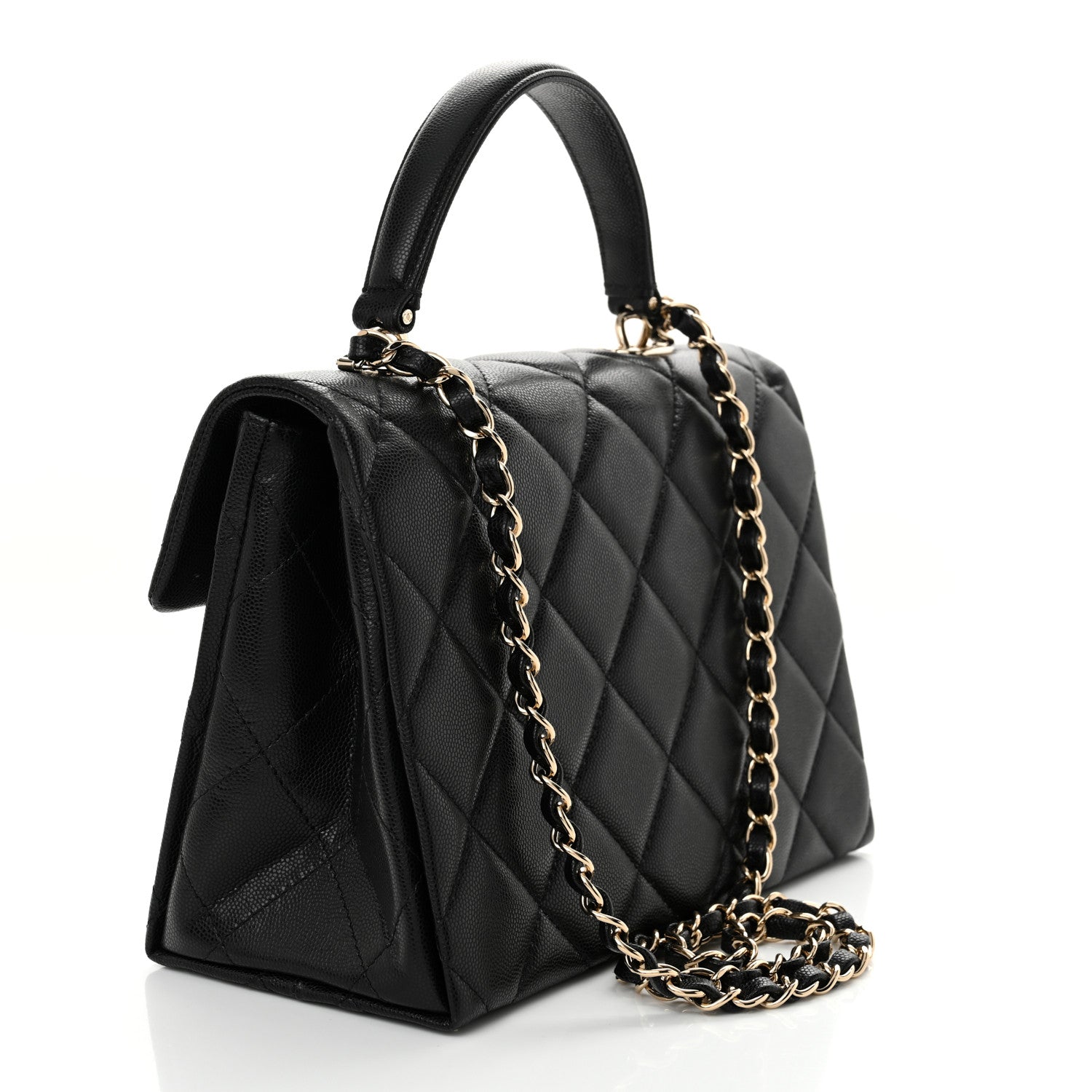 Chanel Caviar Quilted Medium Retro Twist Top Handle Flap Black 3 of 11