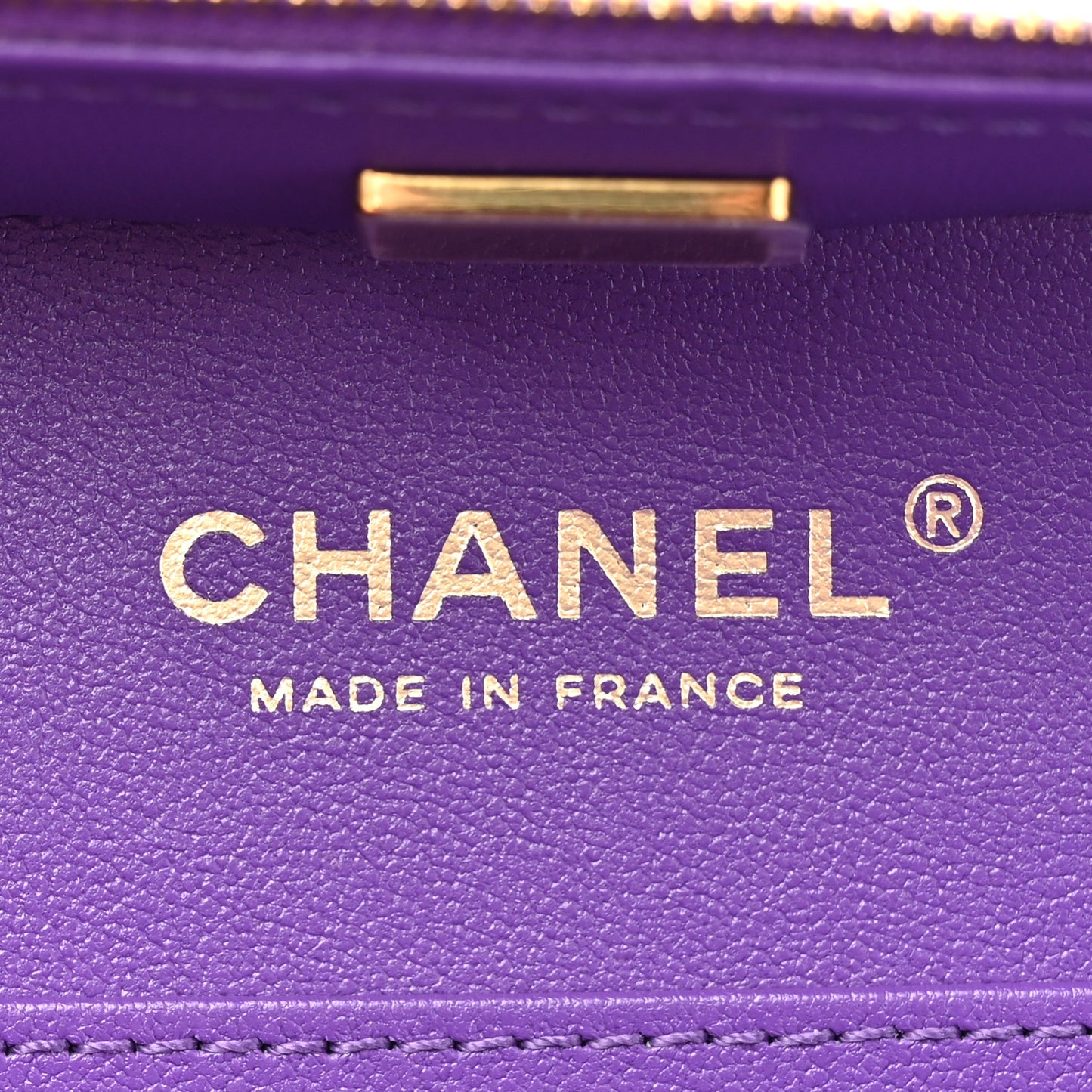Lambskin Quilted Top Handle Small Vanity Case Purple