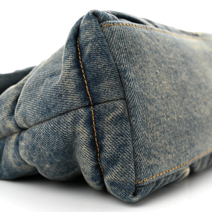 Saint Laurent Denim Quilted Small Loulou Puffer Monogram Chain Satchel Blue Cinnamon 9 of 12