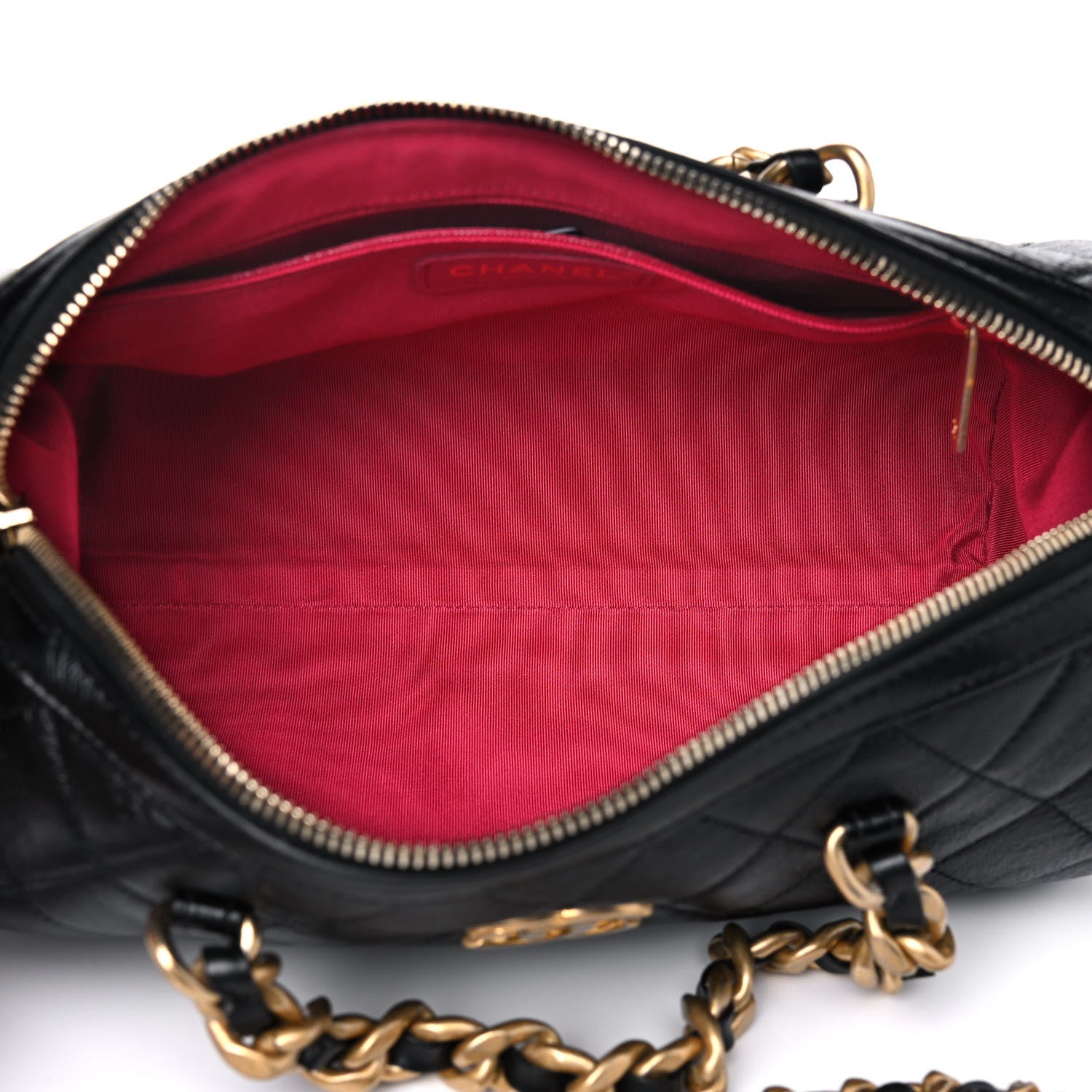 Chanel Shiny Lambskin Quilted Fashion Therapy Bowling Bag Black 4 of 6