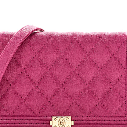 Chanel Caviar Quilted Boy Wallet On Chain WOC Fuchsia 9 of 12