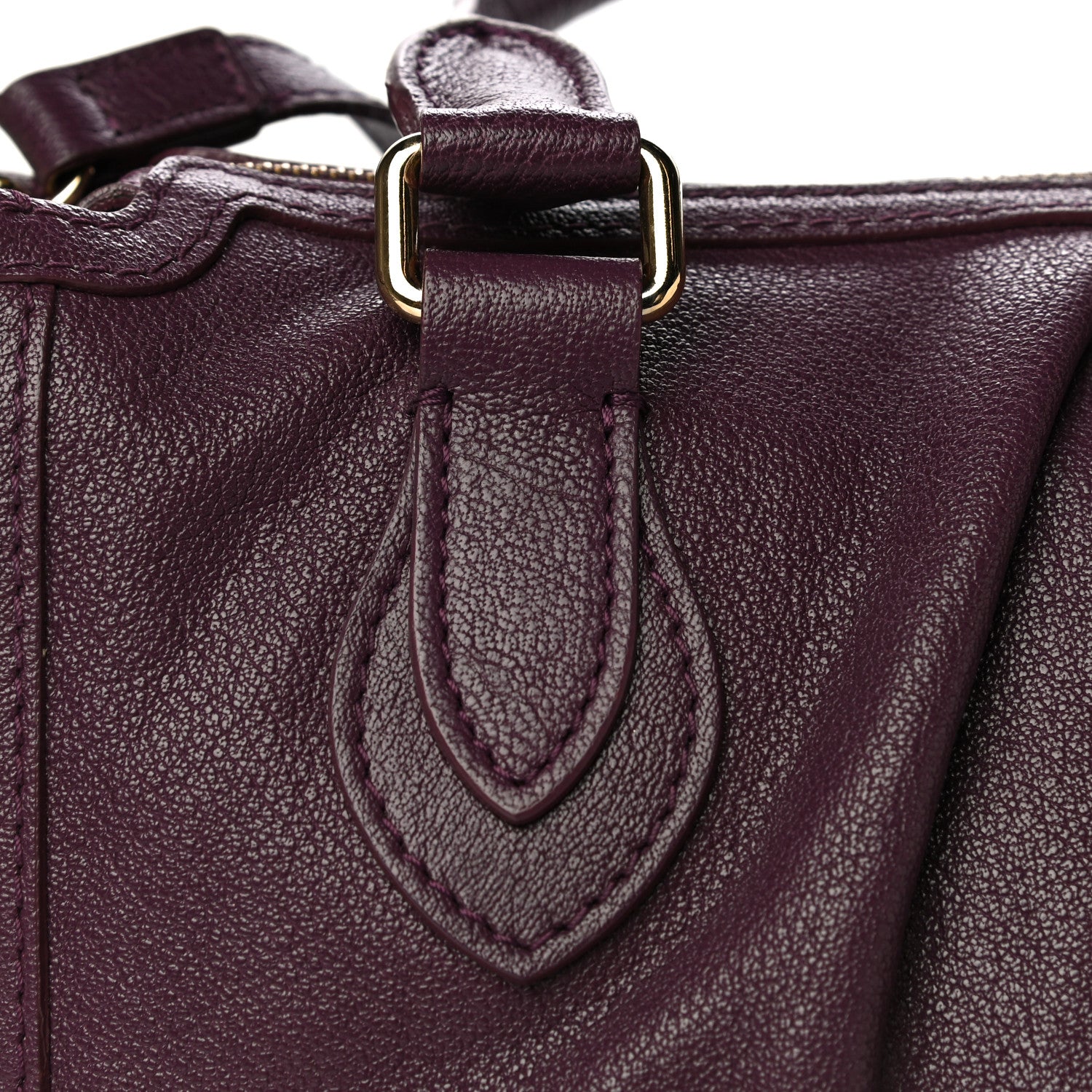 Burberry Grainy Calfskin Small Pilgrim Bowling Bag Plum 8 of 15