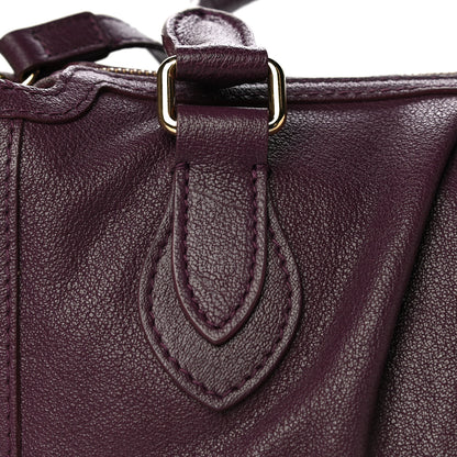 Burberry Grainy Calfskin Small Pilgrim Bowling Bag Plum 8 of 15