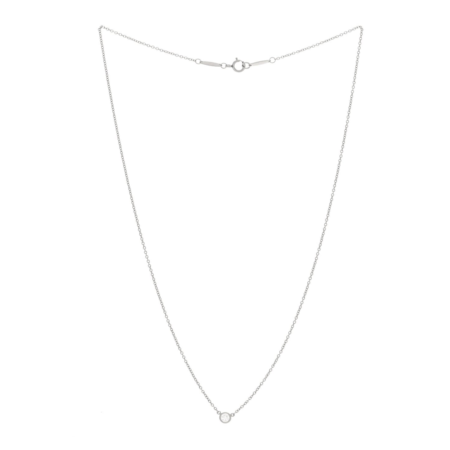 Platinum Diamond .12ct Elsa Peretti Diamonds by the Yard Pendant Necklace