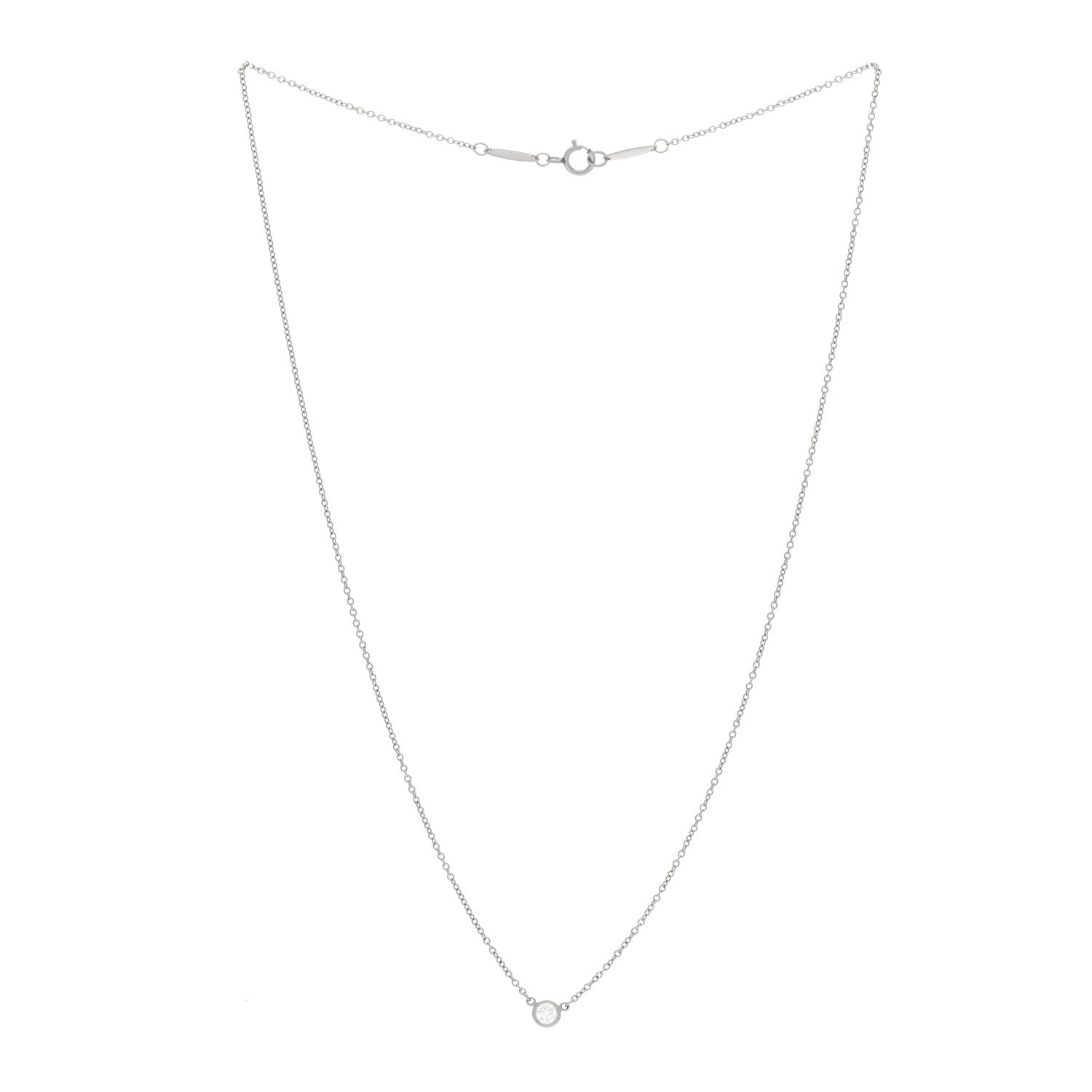 Tiffany Platinum Diamond .12ct Elsa Peretti Diamonds by the Yard Pendant Necklace 3 of 4