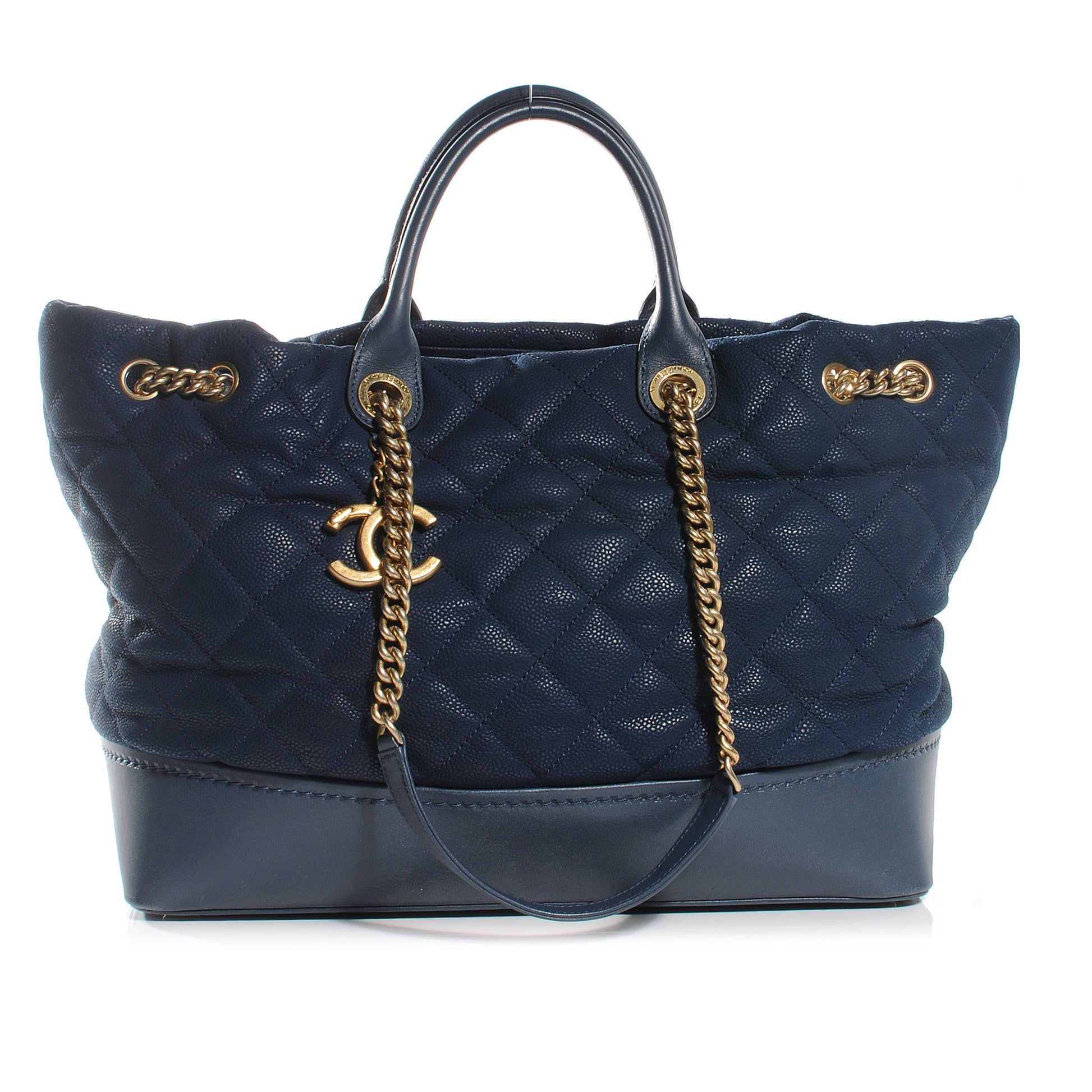 Chanel Iridescent Grained Calfskin Large Tote Blue 1 of 7