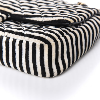 Chanel Velvet Quilted Medium Flap Black White 9 of 12