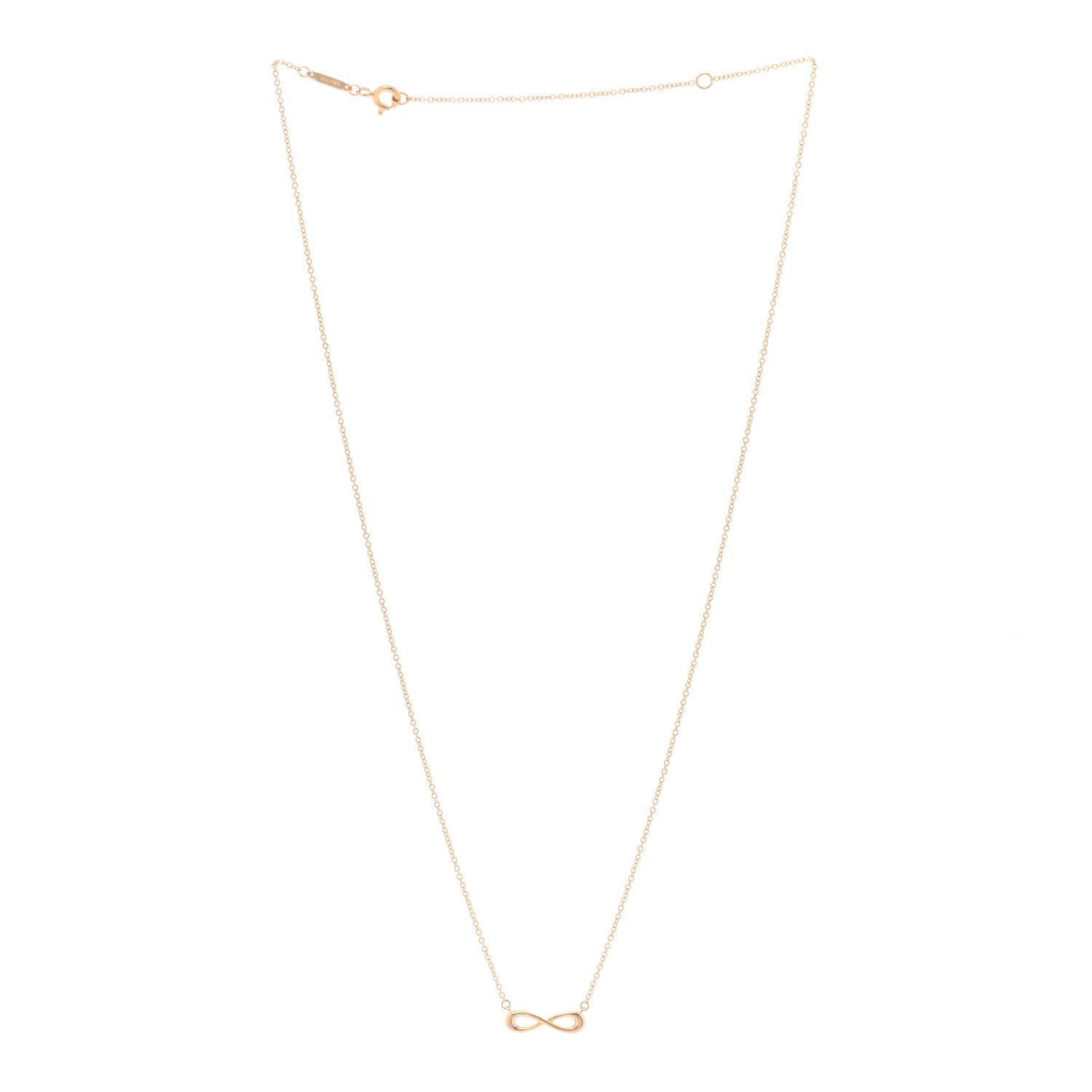 Tiffany 18K Rose Gold Infinity Pendant Necklace 2 of 3