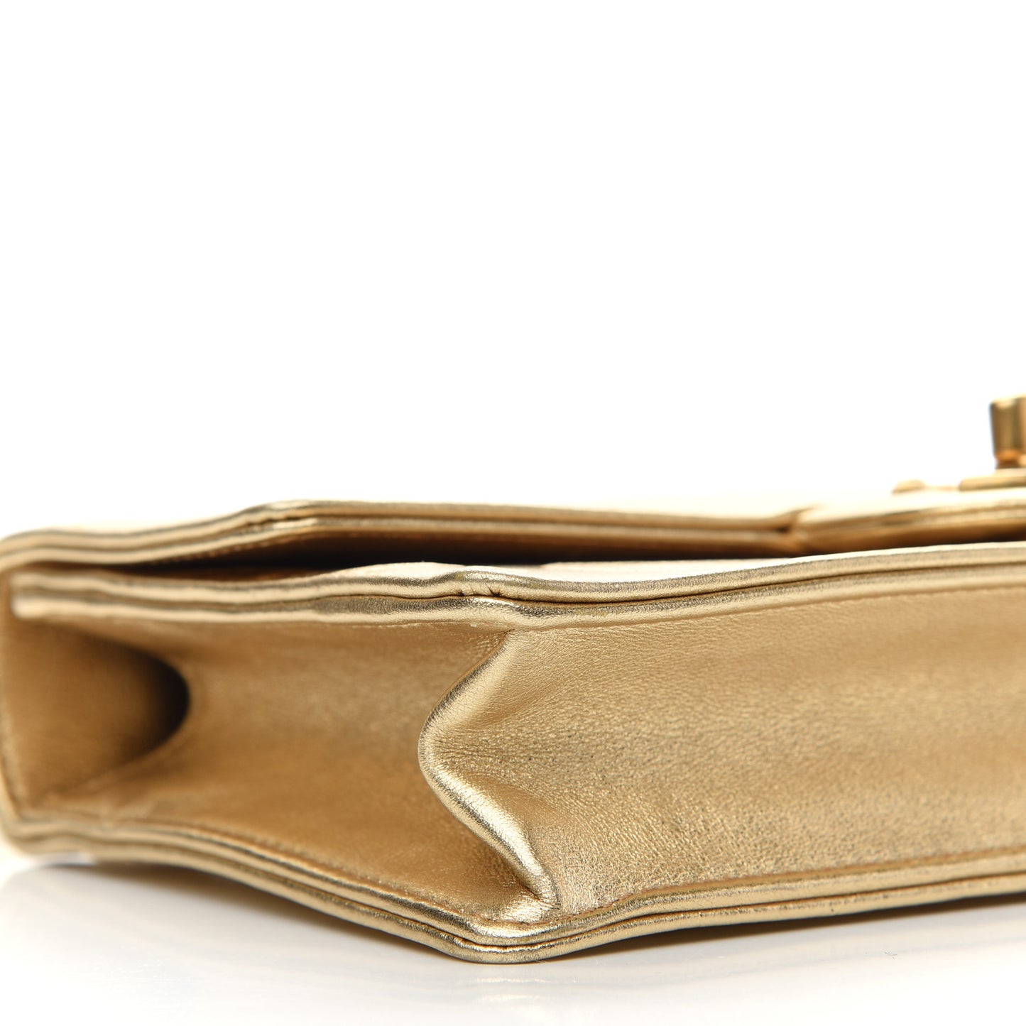 Metallic Calfskin Cocallover Flap Gold