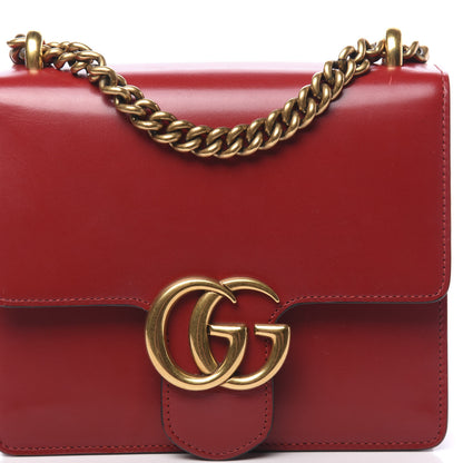 Gucci Knight Calfskin Small GG Marmont Chain Handle Bag Hibiscus Red 12 of 12