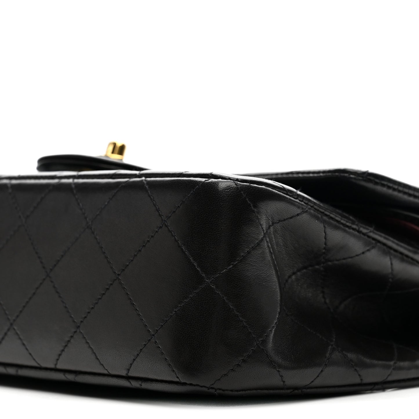 Lambskin Quilted Small Double Flap Black