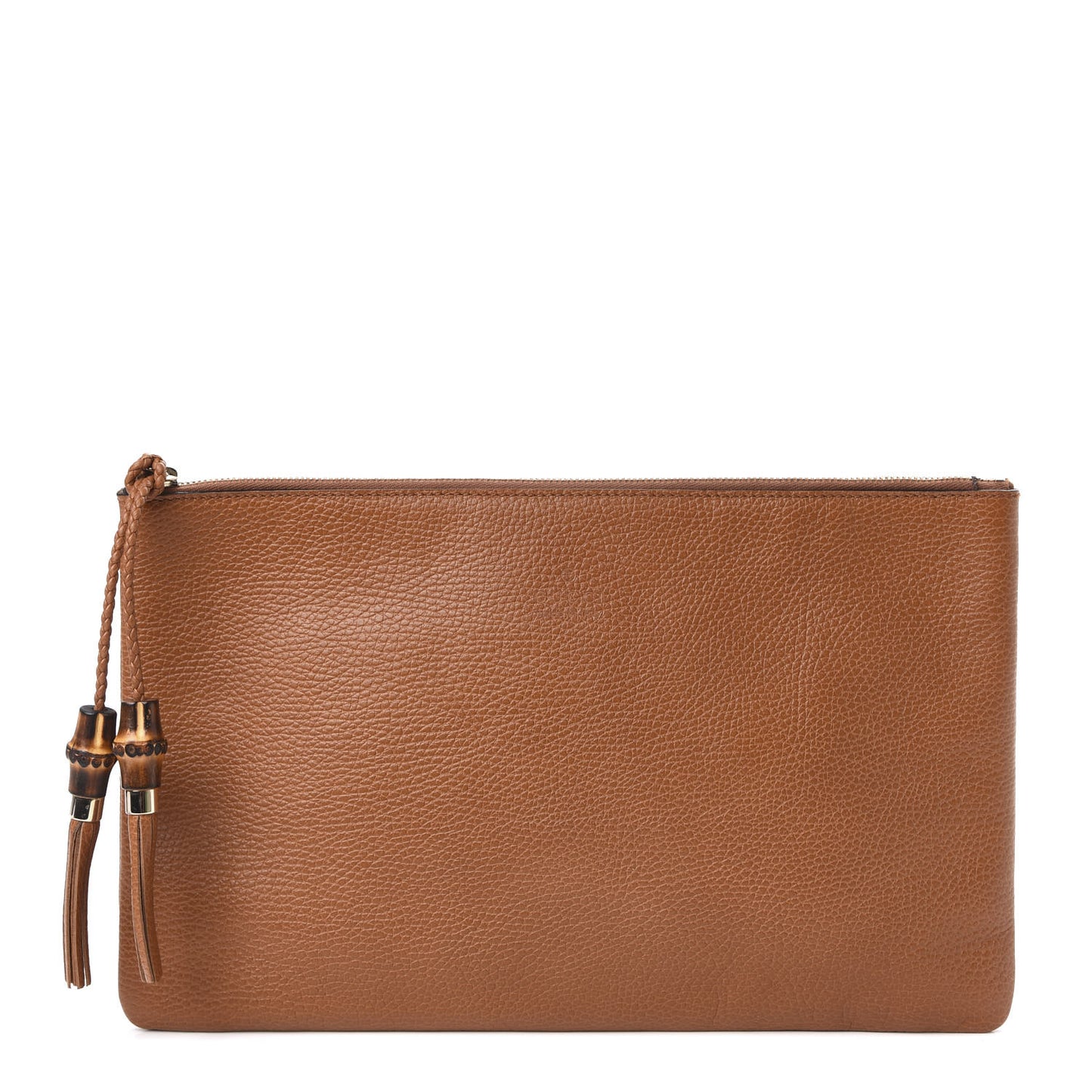 Calfskin Bamboo Clutch Brown