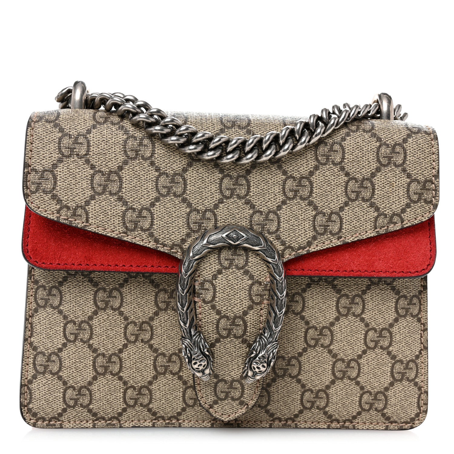 Gucci GG Supreme Monogram Mini Dionysus Shoulder Bag Hibiscus Red 1 of 11