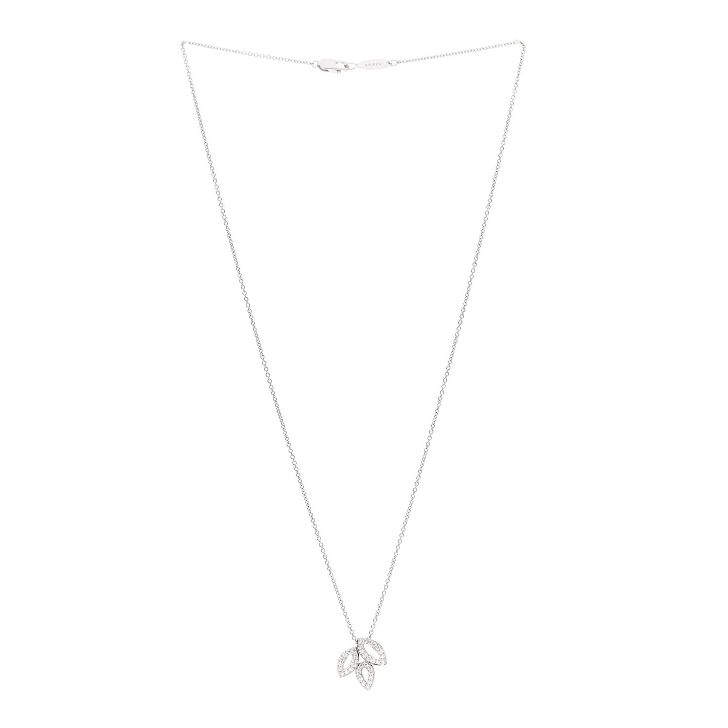 Platinum Diamond Small Lily Cluster Pendant Necklace