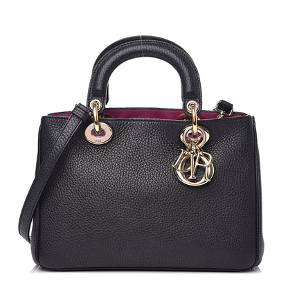 Christian Dior Bullcalf Mini Diorissimo Tote Black Rose Indien 1 of 9