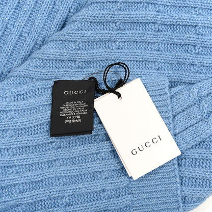 Gucci Wool Knit Shine Reg Scarf Bluette Sky Blue 4 of 4