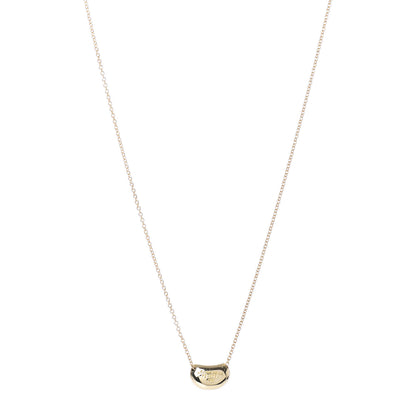 Tiffany 18K Yellow Gold 11mm Elsa Peretti Bean Pendant Necklace 1 of 5