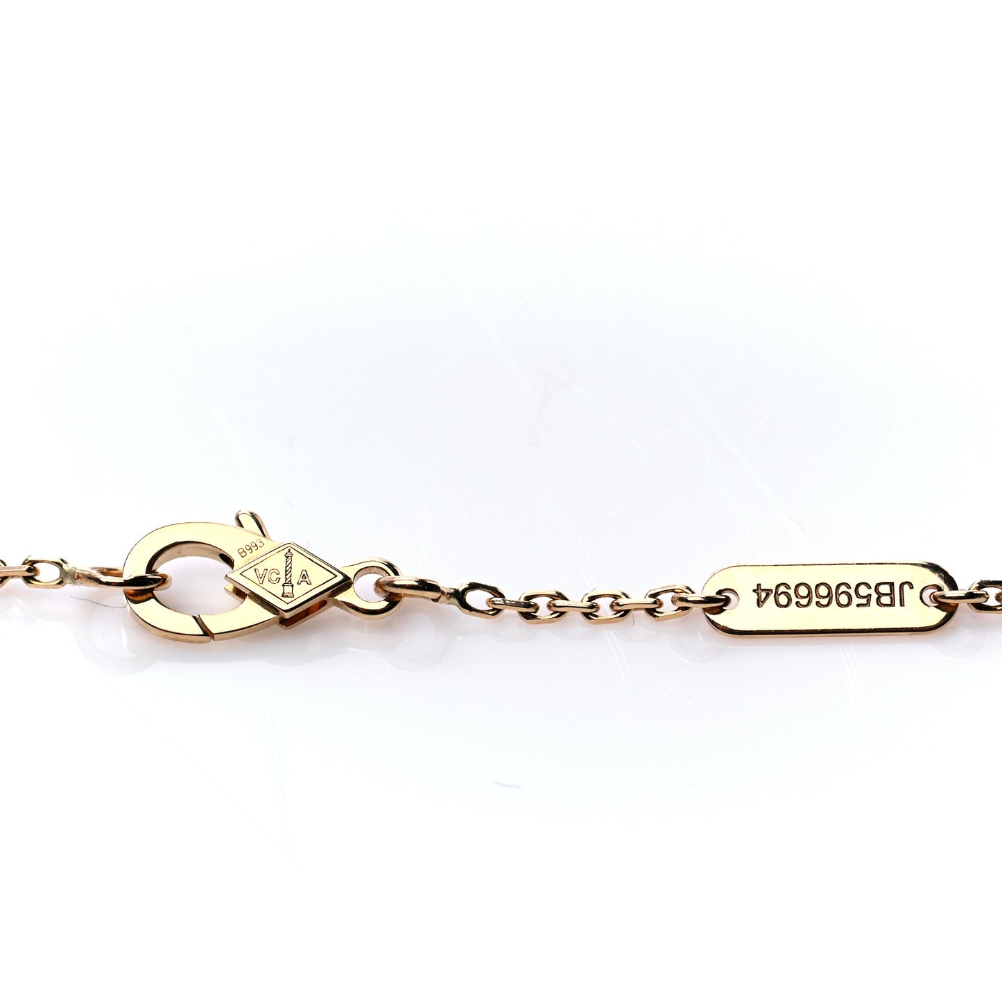 18K Yellow Gold Mother of Pearl Vintage Alhambra Pendant Necklace