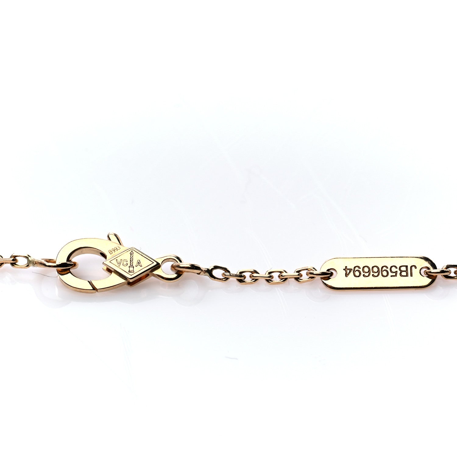 Van Cleef & Arpels 18K Yellow Gold Mother of Pearl Vintage Alhambra Pendant Necklace 4 of 7