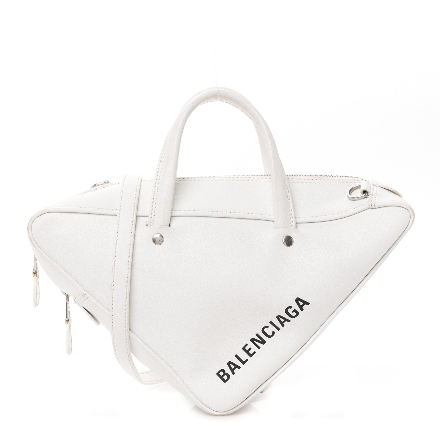 Balenciaga Calfskin S Triangle Duffle White 1 of 15