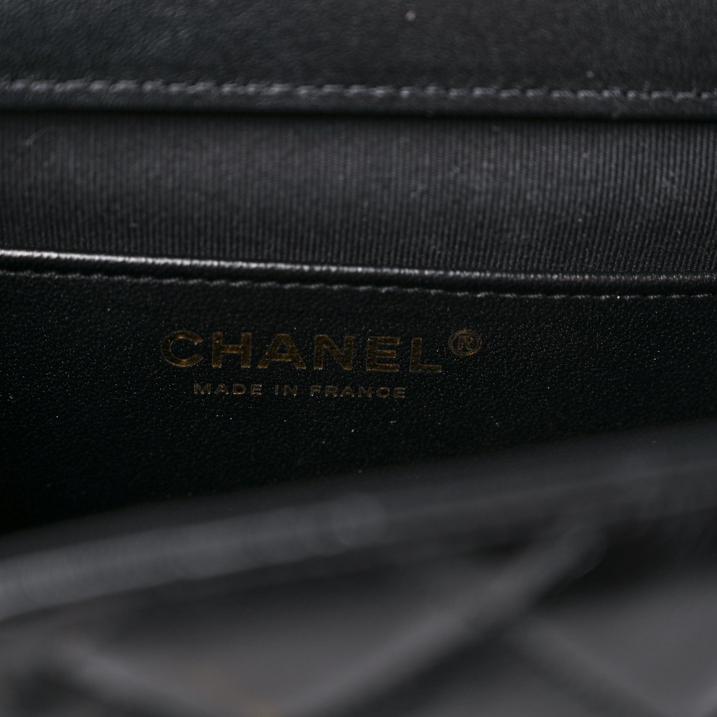 Shiny Lambskin Quilted Mini Flap Black