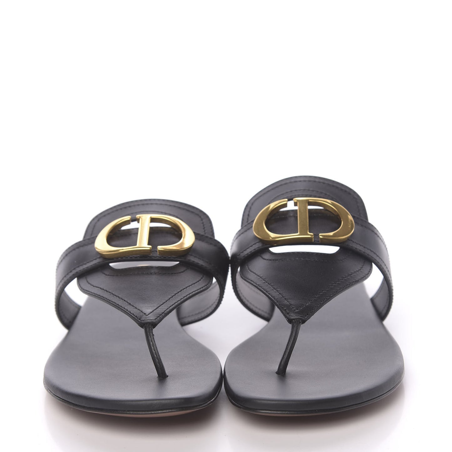 Calfskin 30 Montaigne Thong Sandals 39.5 Black