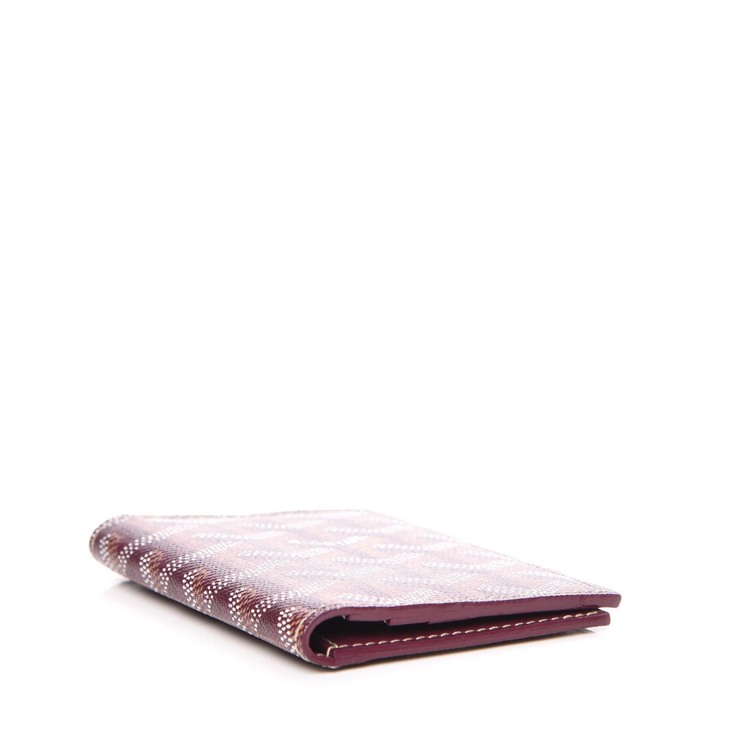 Chevron St. Marc Folding Card Case Burgundy