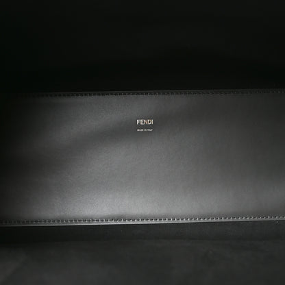Fendi Vitello King Plexiglass Elaphe Python Print Logo Medium Fendi Sunshine Shopper Tote Dark Asphalt 5 of 8