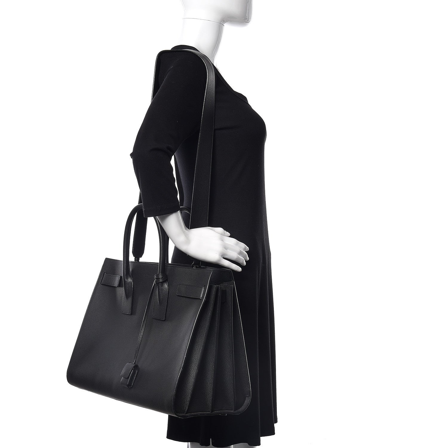 Saint Laurent Grained Calfskin Large Sac De Jour Carryall Black 2 of 16
