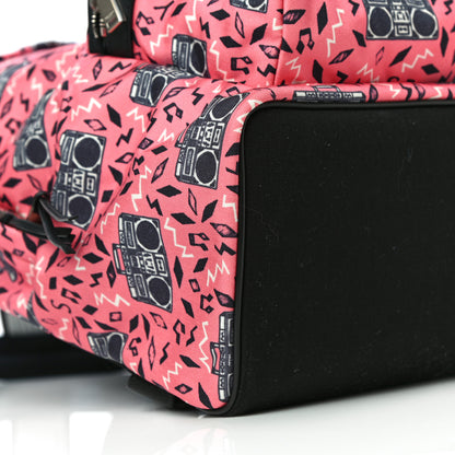 Saint Laurent Canvas Radio Print City Backpack Pink 10 of 11