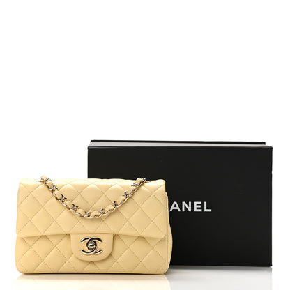 Chanel Lambskin Quilted Mini Rectangular Flap Yellow 11 of 11