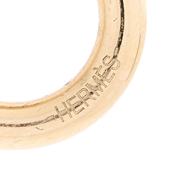 Hermes Permabrass Buffalo Horn Earrings Gold 4 of 4