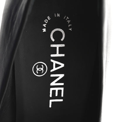 Chanel Lambskin CC Cap Toe Platform Chain Pumps 39 Black 8 of 10