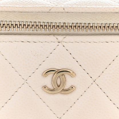 Chanel Caviar Quilted Small Vanity Case With Chain White 12 of 13