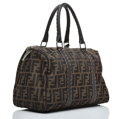 Fendi Zucca Cuoio Romano Selleria Medium Boston Tobacco Moro 3 of 8