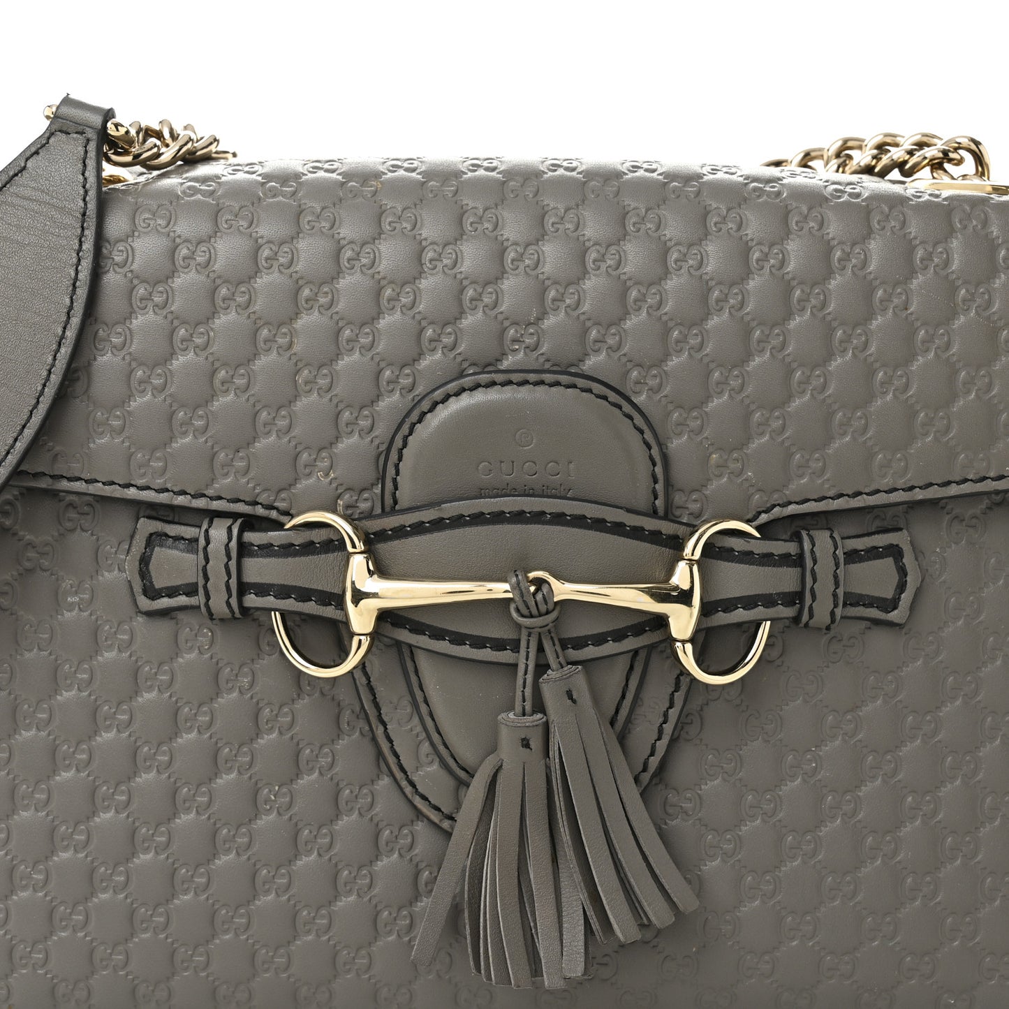 Soft Microguccissima Medium Emily Chain Shoulder Bag Loess
