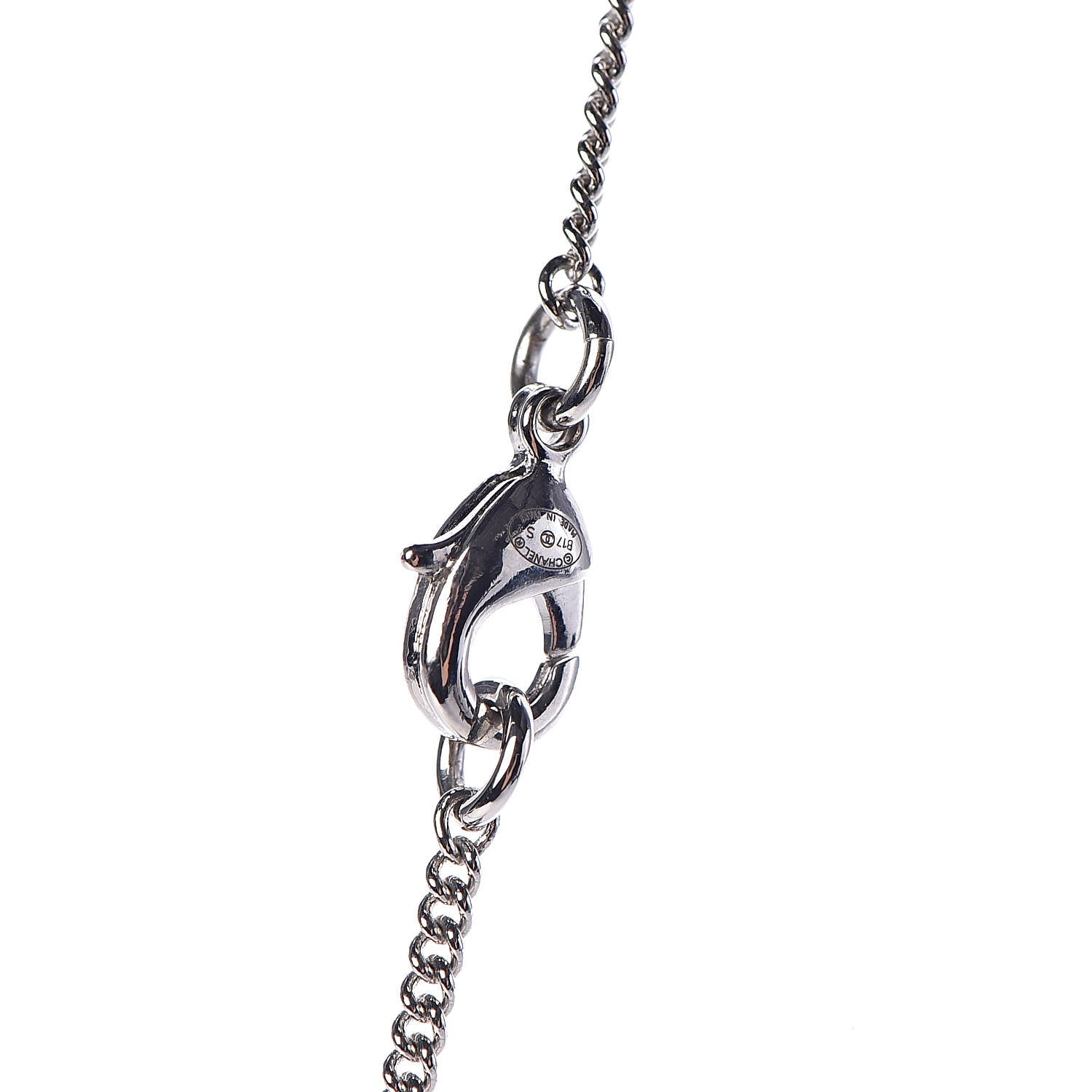 Chanel Crystal Strass Necklace Silver 5 of 6