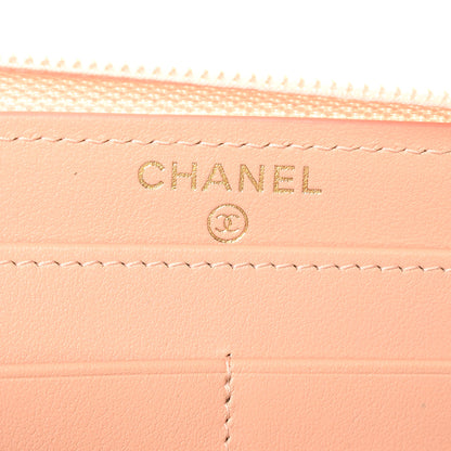 Chanel Caviar Quilted Boy Long Zip Around Wallet Light Pink 8 of 9